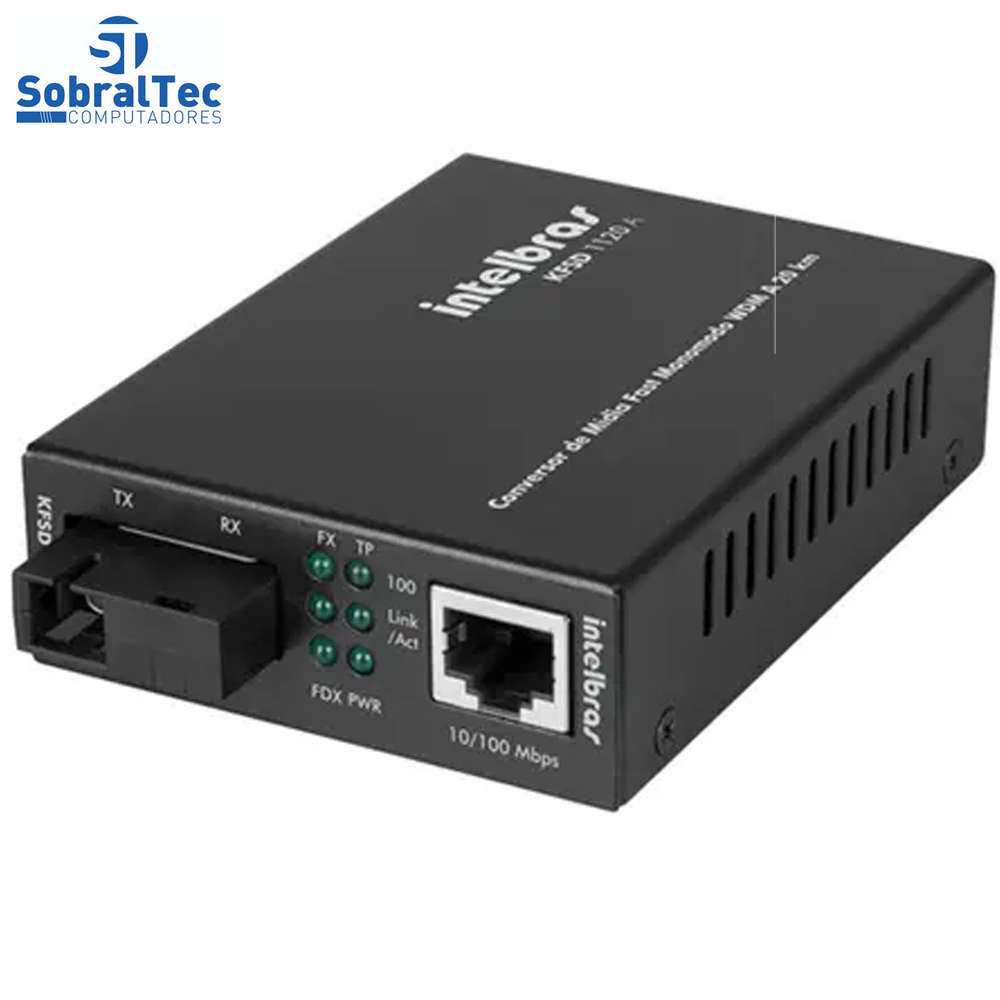 Conversor de Midia Fast Ethernet Monomodo 20KM Kfsd 1120A intelbras