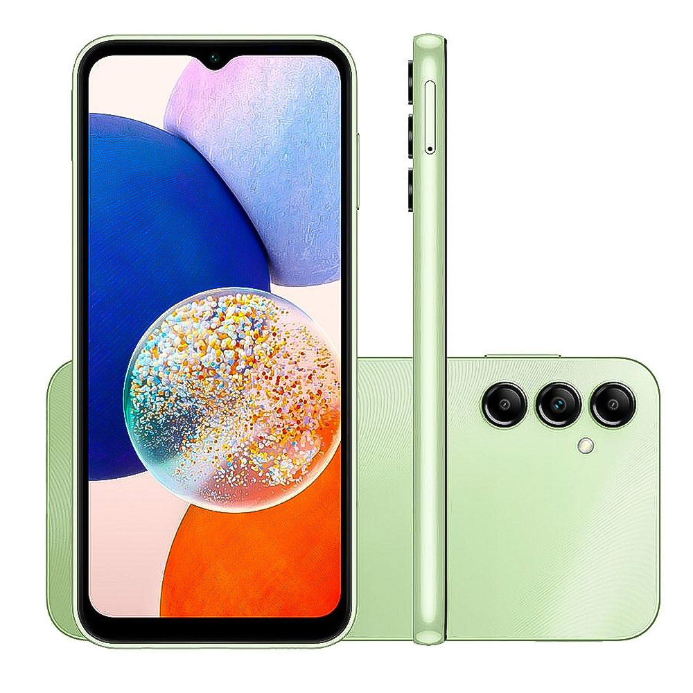 Smartphone Samsung Galaxy A14, 4G, 128GB, 4GB RAM, Octa Core Câmera Tripla de 50MP Tela de 6.6 Verde Lima SM-A145MLGRZTO