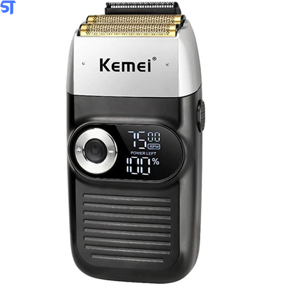 Barbeador Elétrico Masculino Á Prova D'água Remoção de Pelos Kemei 1400 mAh- KM-2026-Beard