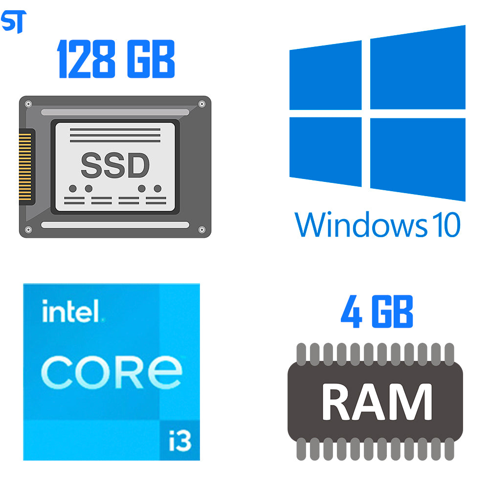Computador Core i3-2130-HD SSD 128GB -Memória Ram 4GB- Com Monitor 19 HDMI- Teclado, Mouse e MousePad- Windows 10