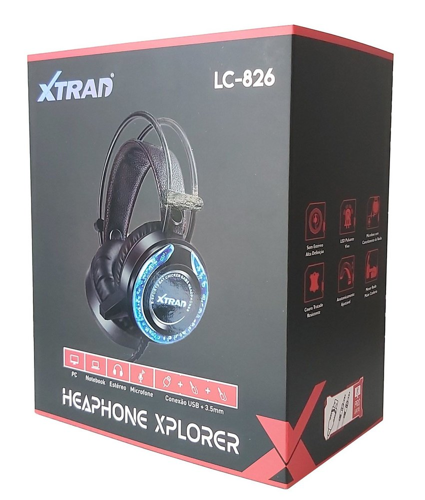 Fone Gamer Headphone Xplorer Xtrad Lc-826