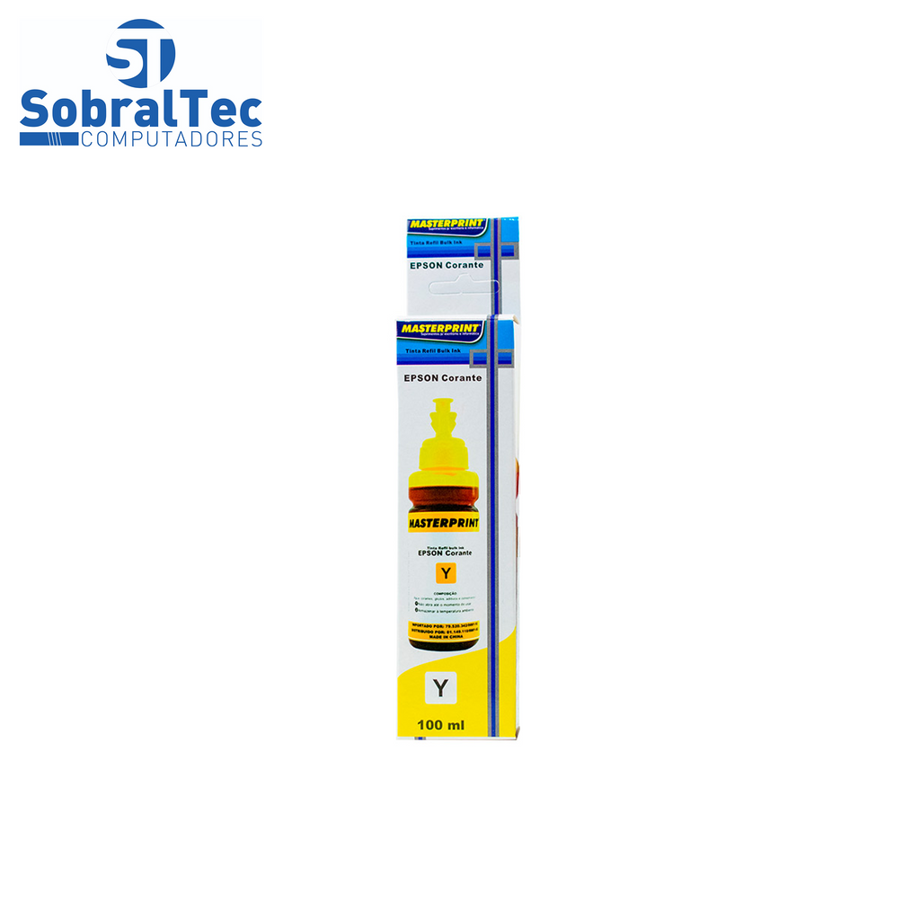 Refil de Tinta Master Bulk Ink Compatível com Epson e HP Corante 100ml Amarelo Imp. Ind