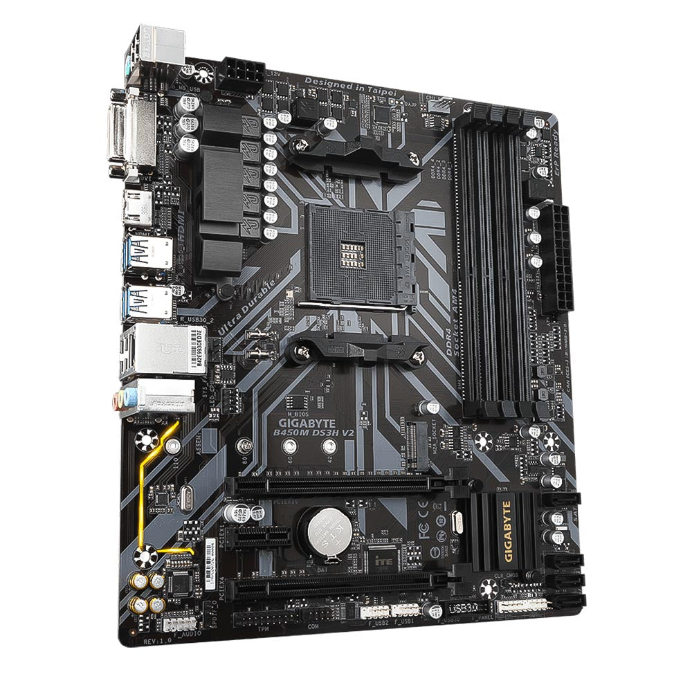 Placa Mãe Gigabyte B450M DS3H V2 (AM4/DDR4 3200MHz/HDMI/M.2/USB 3.2)
