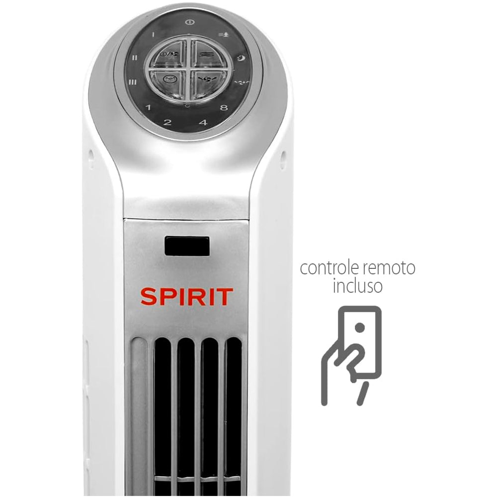 Ventilador Torre Spirit Maxximos Elegant Ts1200 Branco Prata 220V