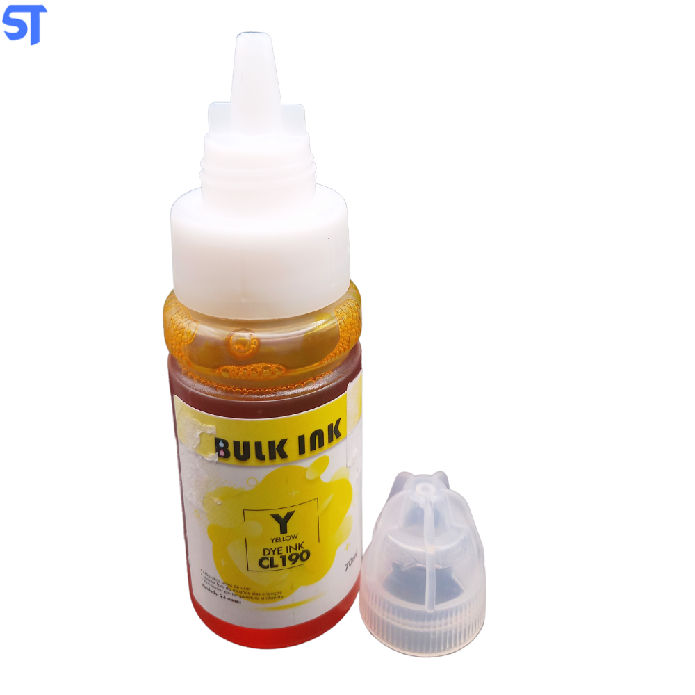 Refil De Tinta Bulk Ink compativel Canon Dye Ink BK CL190bk  CL-190 70ML Yelow para G1100 G3110 G3111 G4100 G4110
