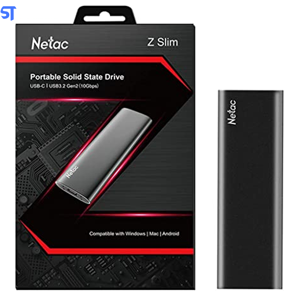 SSD Nvme Externo USB 3.2 Tipo C  1TB Netac ZSlim Leitura 550Mb/s  e 480Mb/s De Escrita