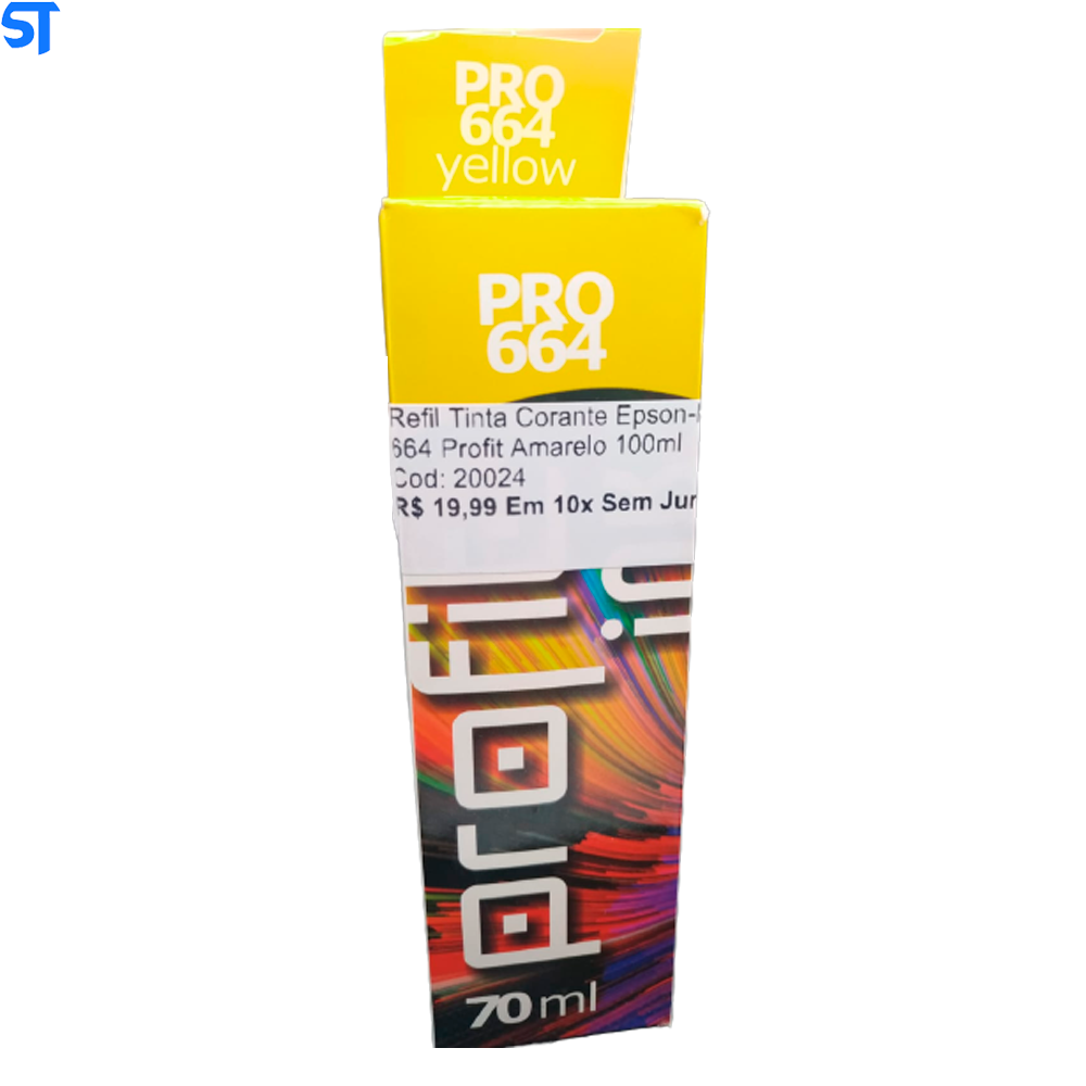 Refil Tinta Corante Epson-Hp Et 365-664 Profit Amarelo 100ml