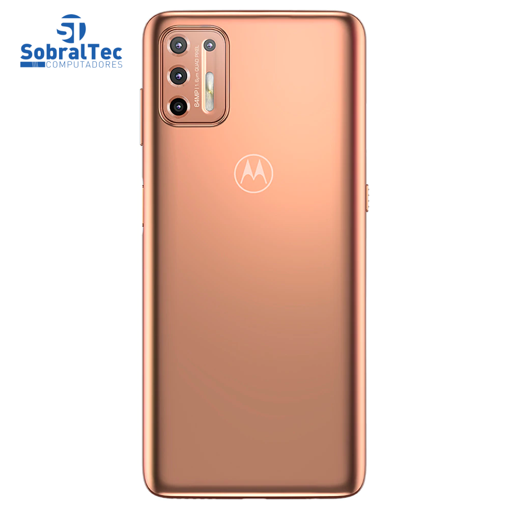 Smartphone Motorola Moto G9 Plus Ouro Rosê 128GB, 4GB RAM, Tela de 6.8”, Câmera Traseira Quádrupla, Android 10 e Process