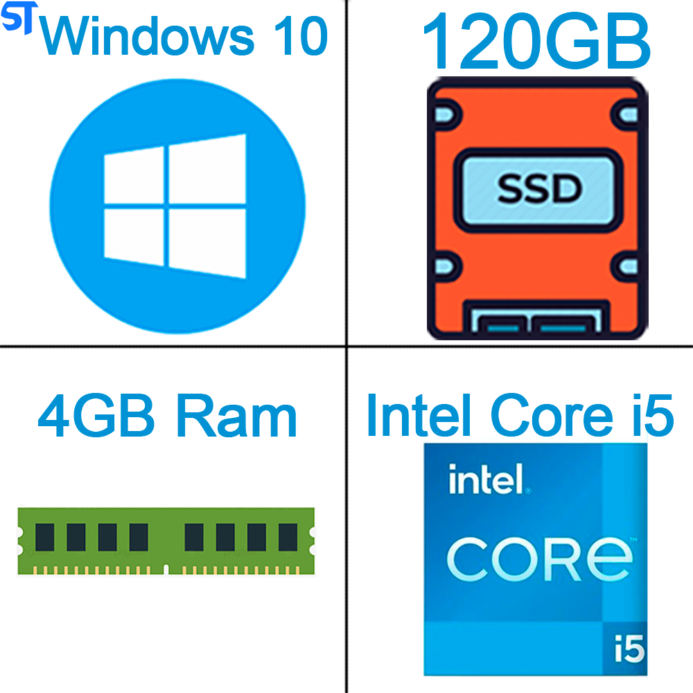 Computador Core i5 2500- HD SSD 120GB - Memória 4GB - Gab MT-25V2BK- Windows10
