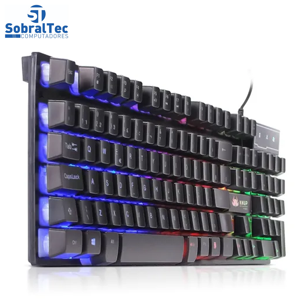Teclado Gamer USB LED Com 3 Cores KNUP KP-2043A
