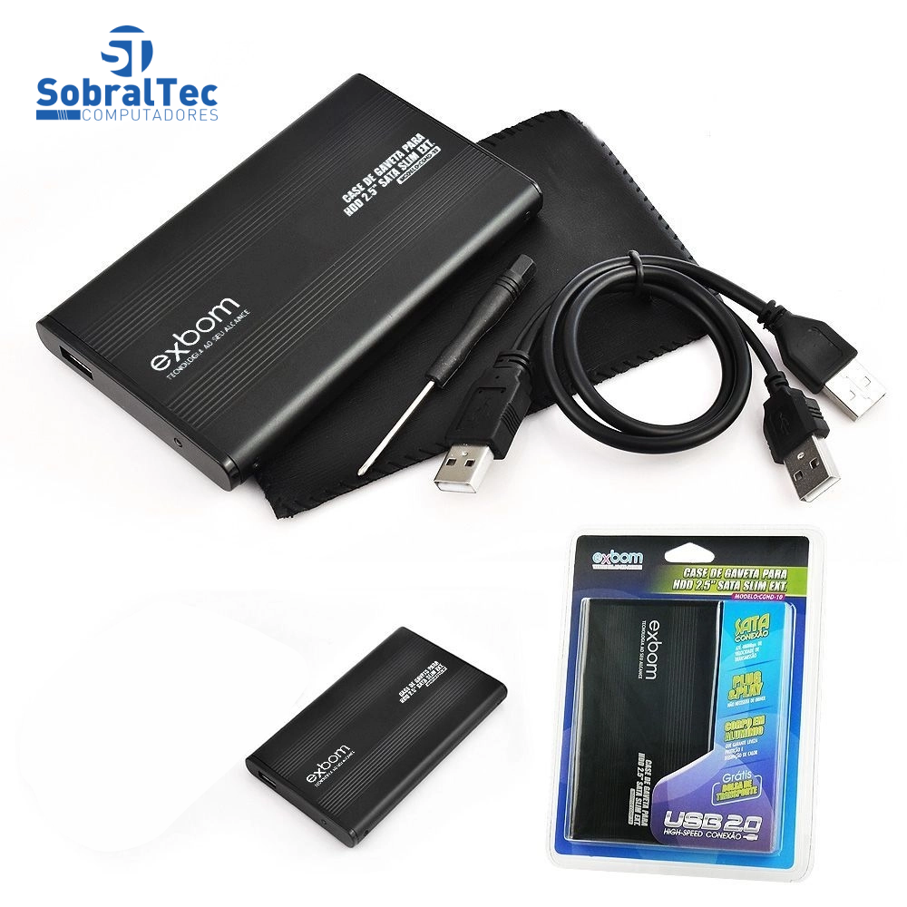 Case Para HD De Notebook Usb 2.0 Sata 2.5 CGHD-10 Exbom