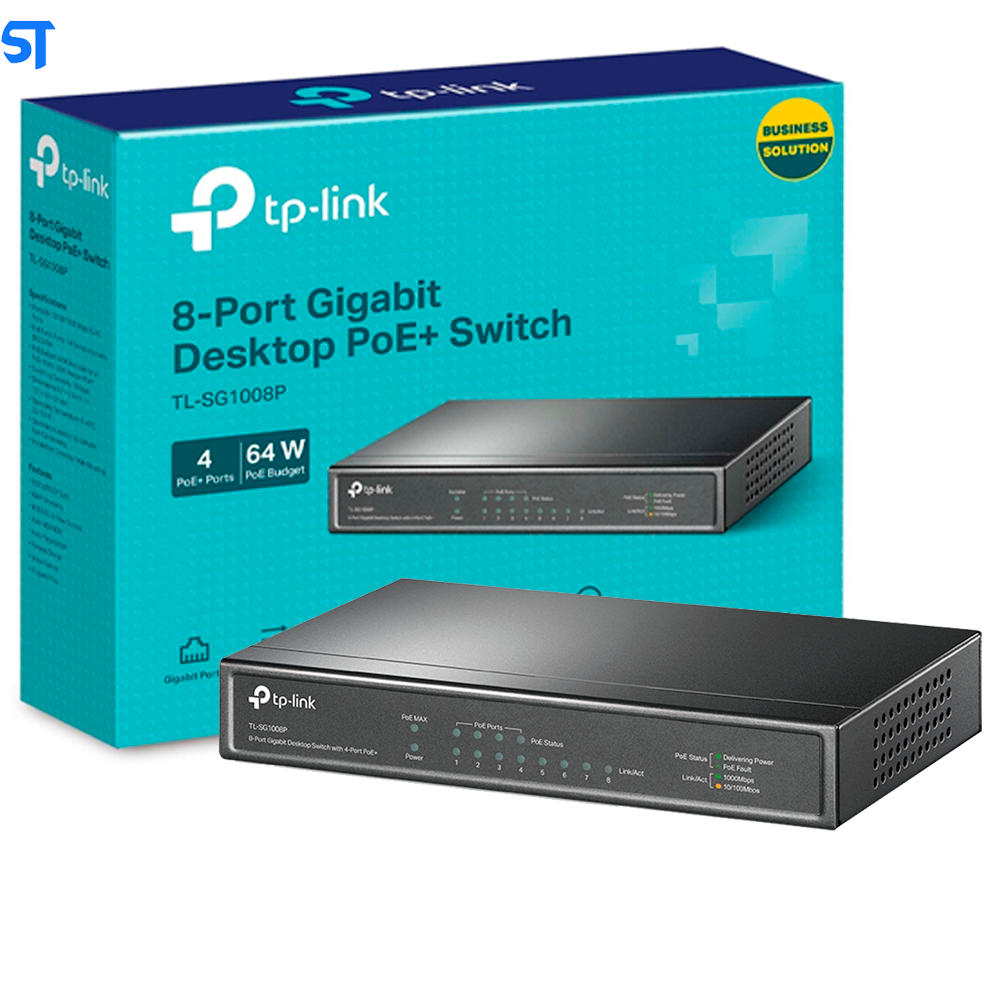 Switch 8 Portas Gigabit Com 4 Portas PoE TP-Link 10/100/1000Mbps - TL-SG1008P
