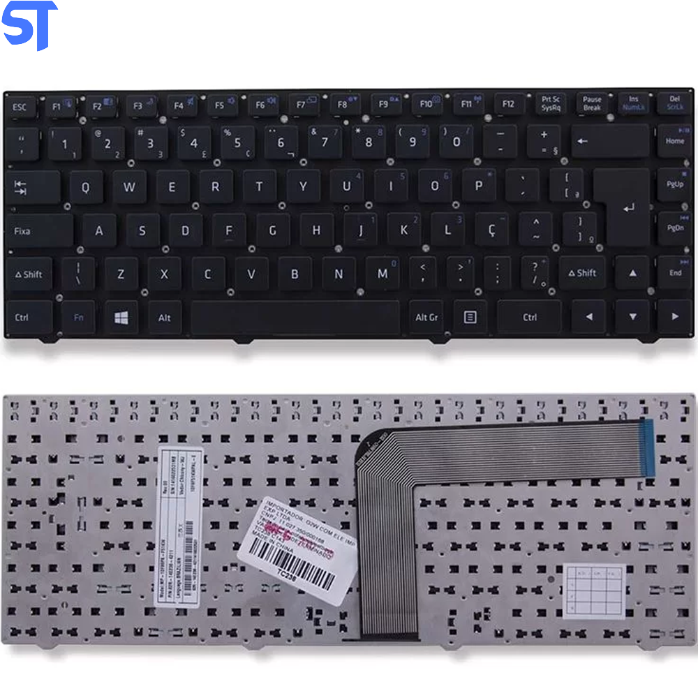 Teclado bringIT Compativel Com Positivo SIM+ 980M 1060M 1955M - Black - Br - No Frame