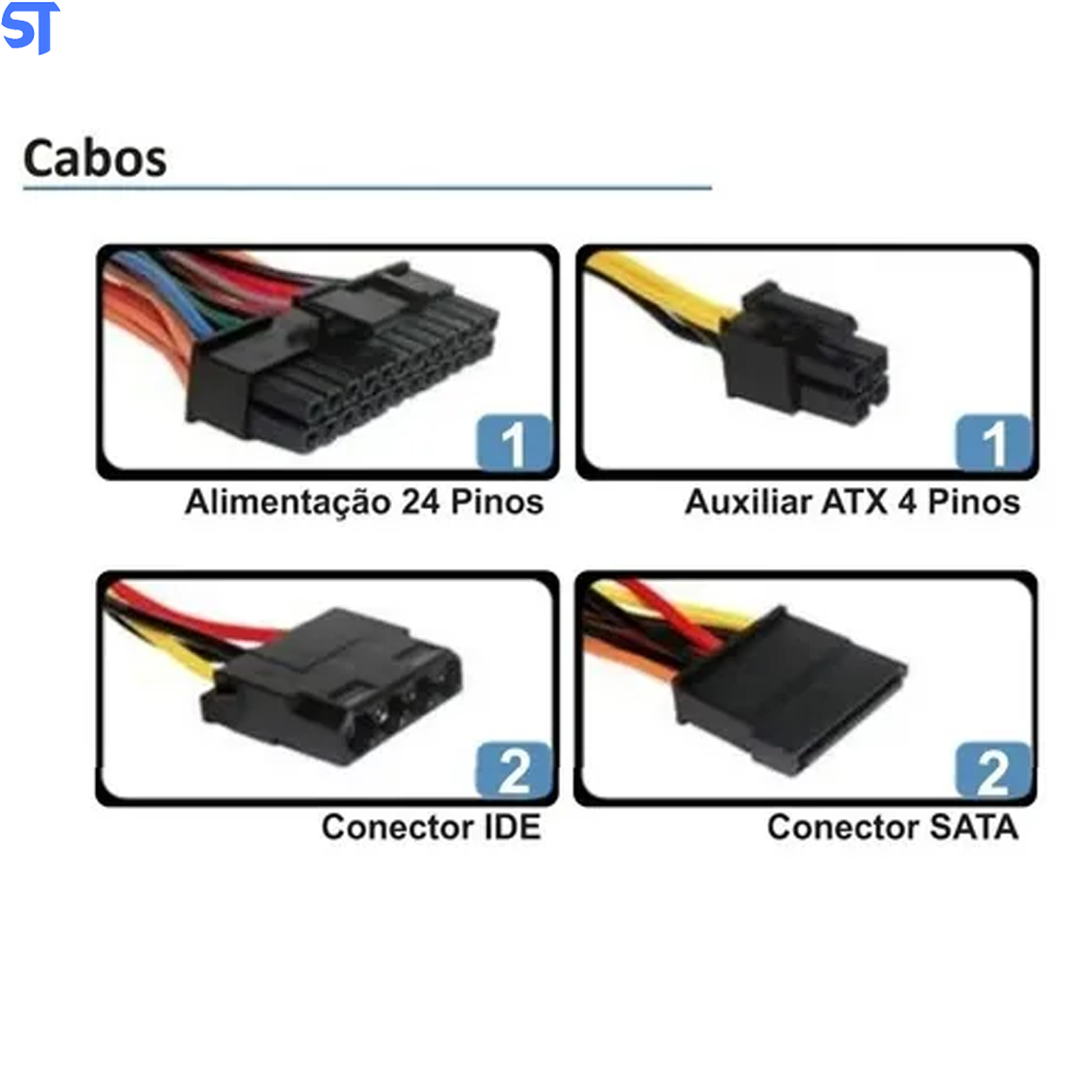 Fonte de Alimentação ATX 230W SMALL Com Caixa (BLU230-E SMALL) - Bluecase Com Cabo