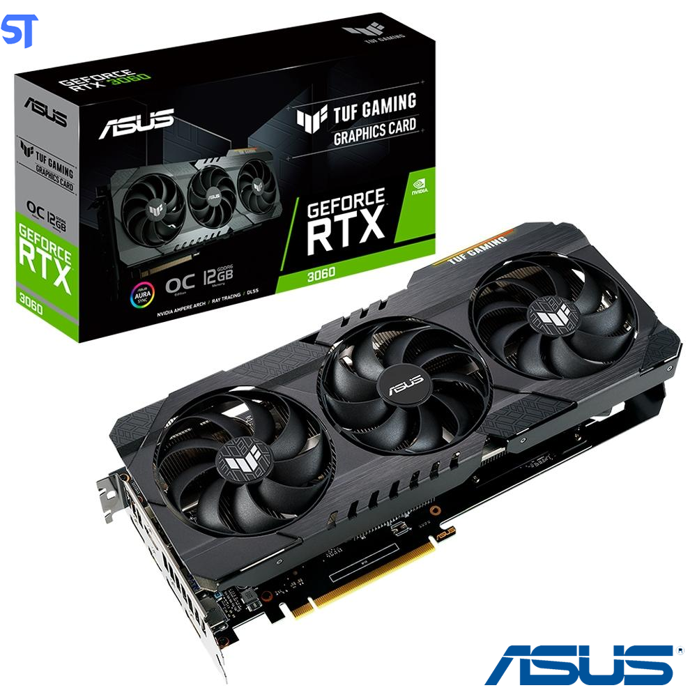 Placa de Vídeo ASUS TUF RTX 3060 O12G V2 Gaming LHR, 15 Gbps, 12GB GDDR6, RGB, Ray Tracing, DLSS - 90YV0GC0-M0NA10