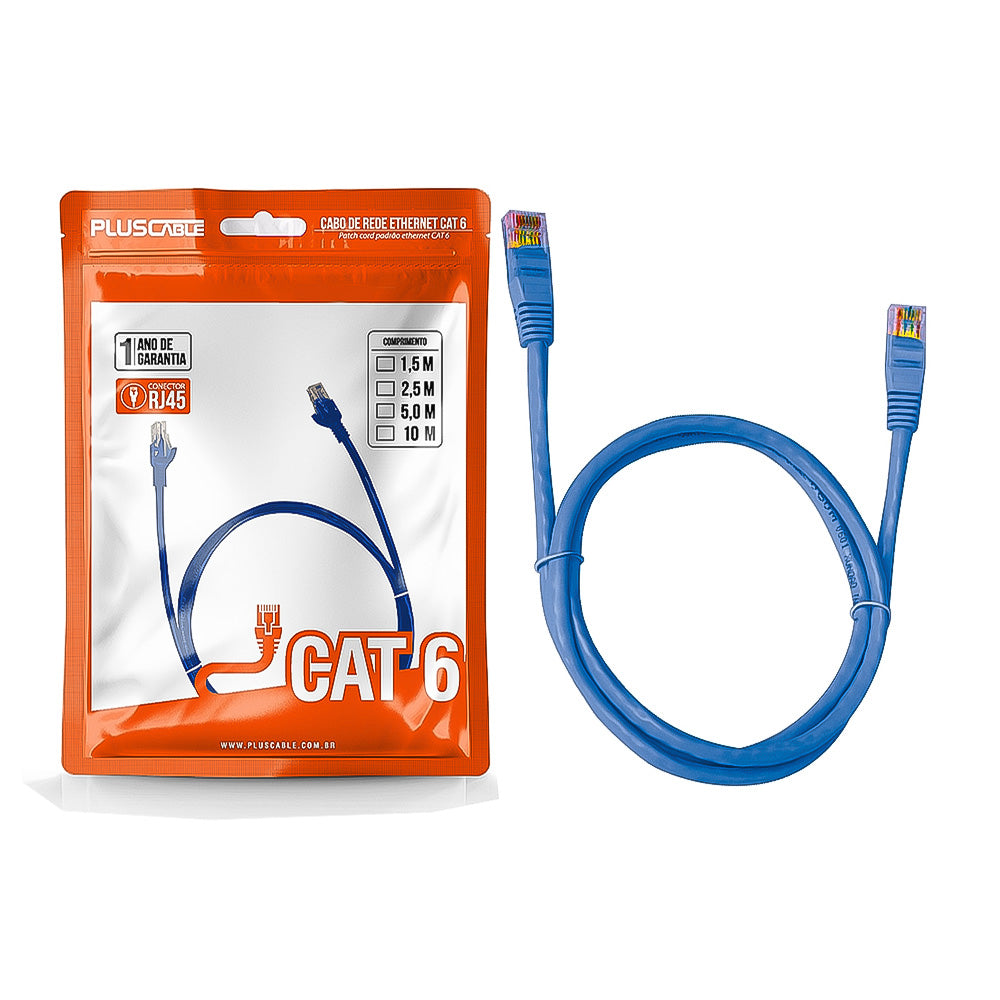 Cabo de Rede Cat.6 10M PC-ETH6U100BL Patch Cord PlusCable