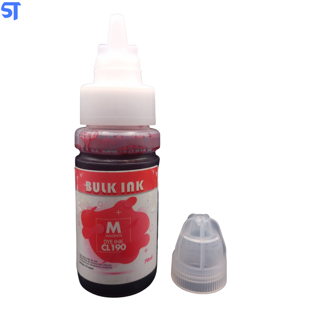 Refil De Tinta Bulk Ink Compativel Canon Dye Ink C1800bk Magenta GL-190 70ML para G1100 G3110 G3111 G4100 G4110
