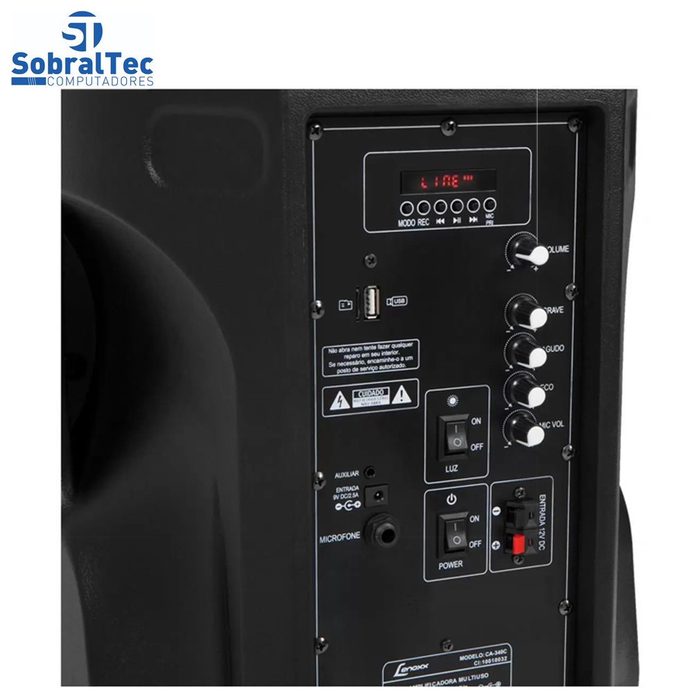 Caixa de Som Bluetooth Lenoxx CA 340 - Amplificada 300W USB