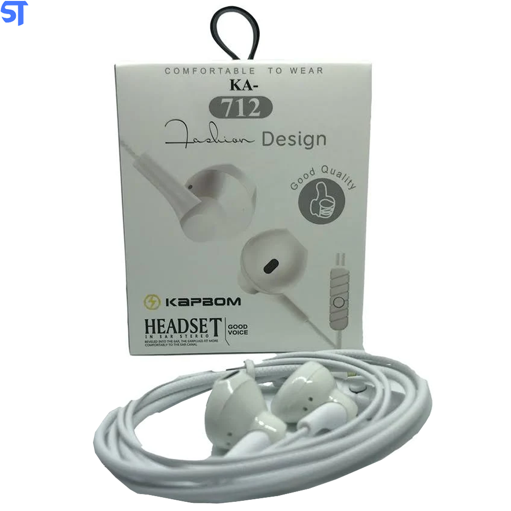 Fone De Ouvido Estéreo Com Microfone Kapbom - KA-712- Branco