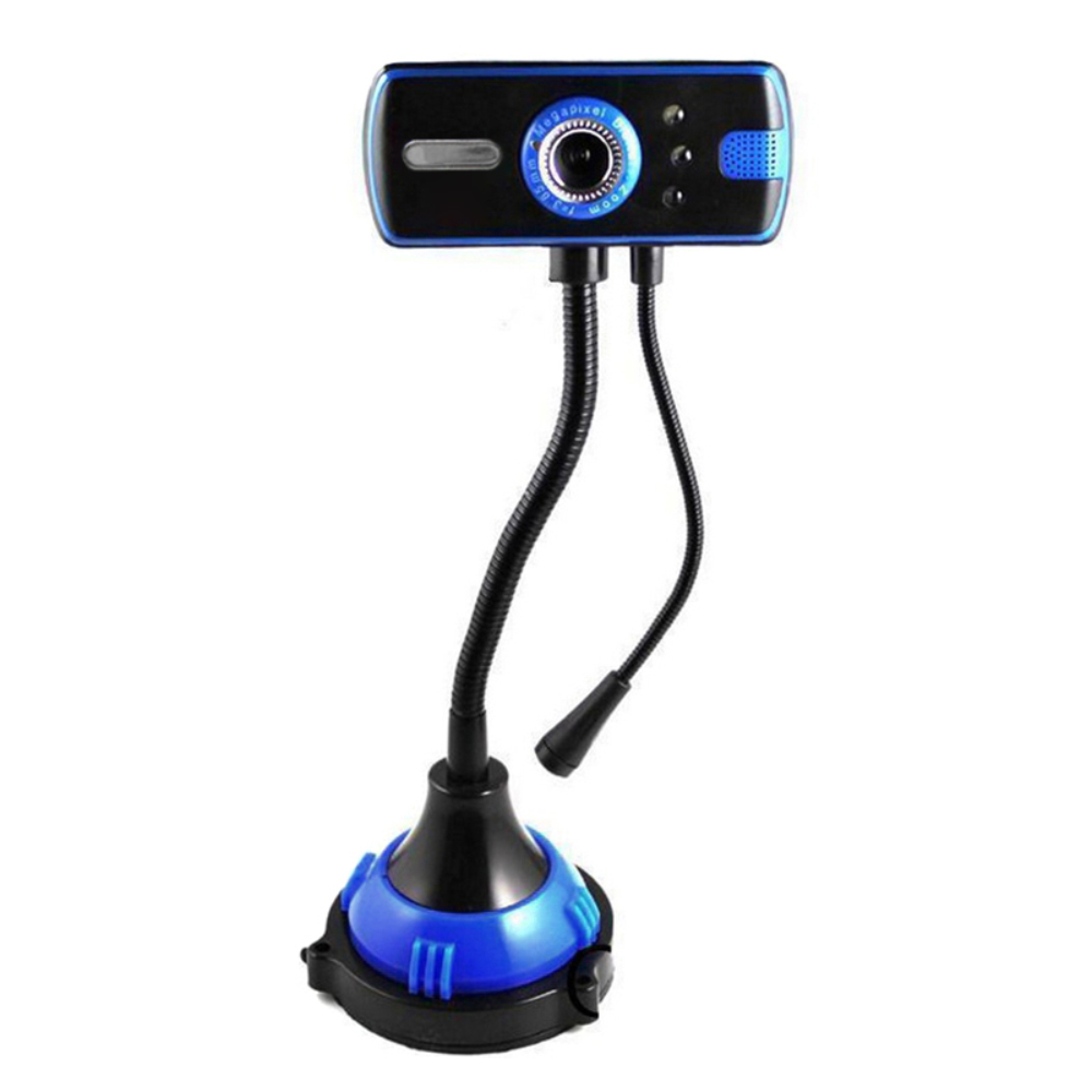 Webcam Pc Zoom Digital 3.85 Com Microfone Usb 2.0 Foco Manual Azul Quadrada