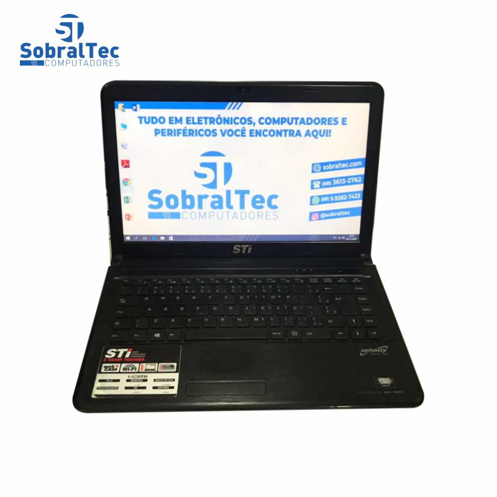 Notebook Semp Toshiba STi Infinity Tela 16:9 2Gb Ram Hd 320Gb AMD Vision Dual Core NA 1401 - USADO