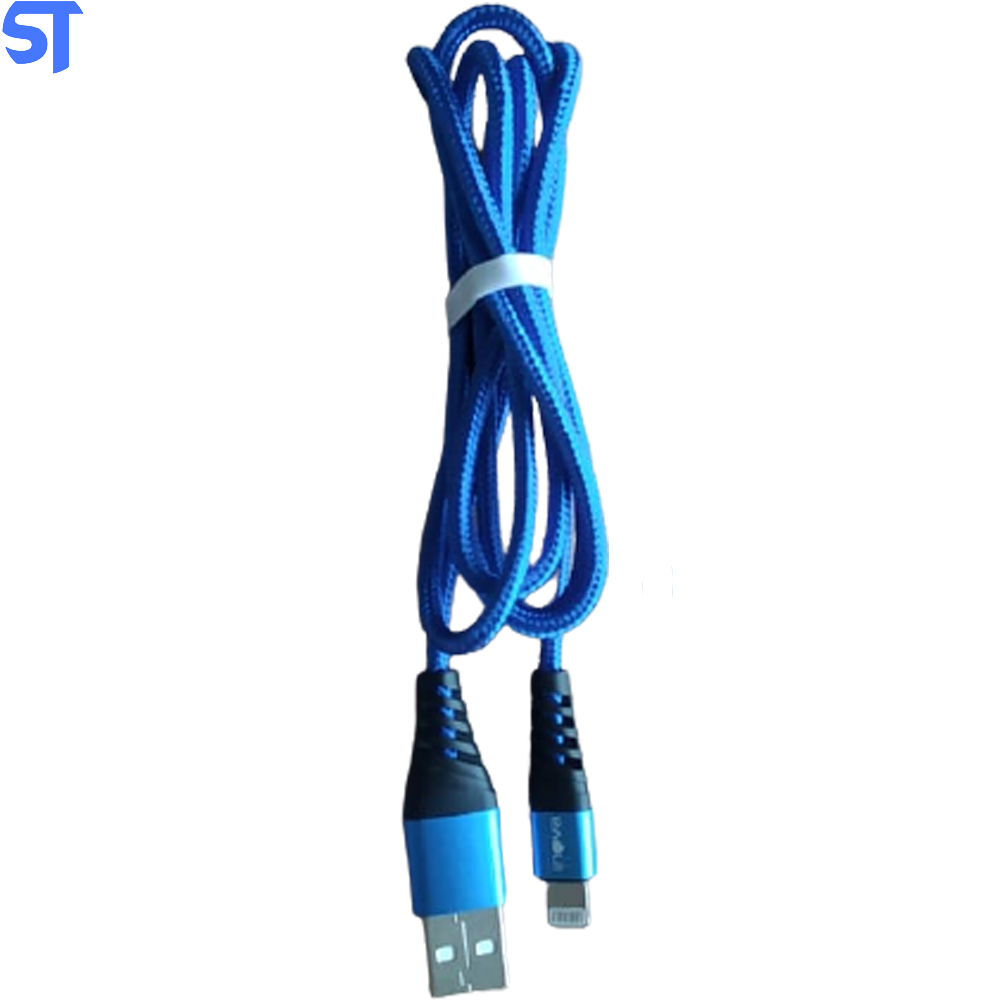 Cabo Lightning Trançado Em Nylon Tubo Para iPhone 1 Metro Inova Azul