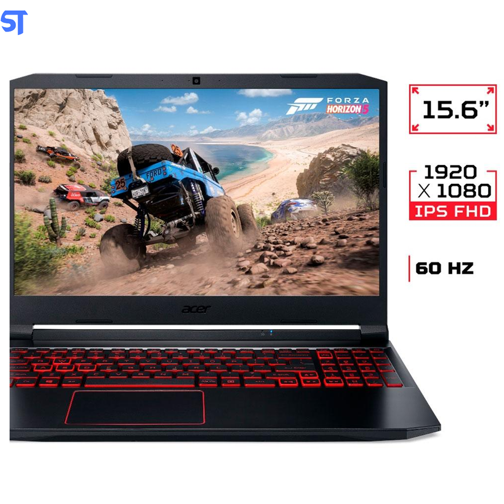 Notebook Gamer Acer Nitro 5 NVIDIA GeForce GTX 1650 i5-10300H 8GB 512GB SSD Tela Full HD 15.6” Windows 11 AN515-55-59T4