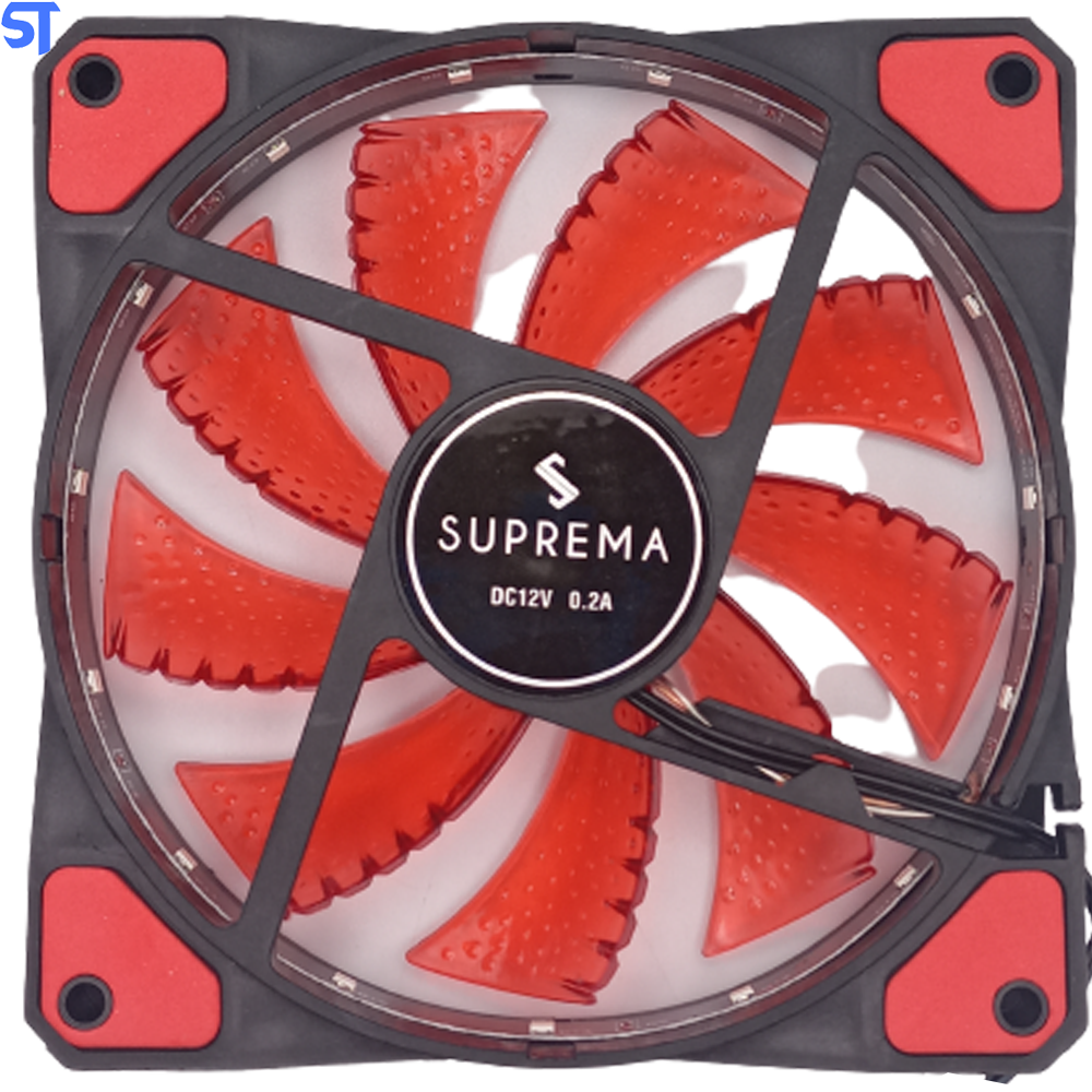 Cooler Fan Gamer 15 Led 120mm Vermelho Suprema - F003