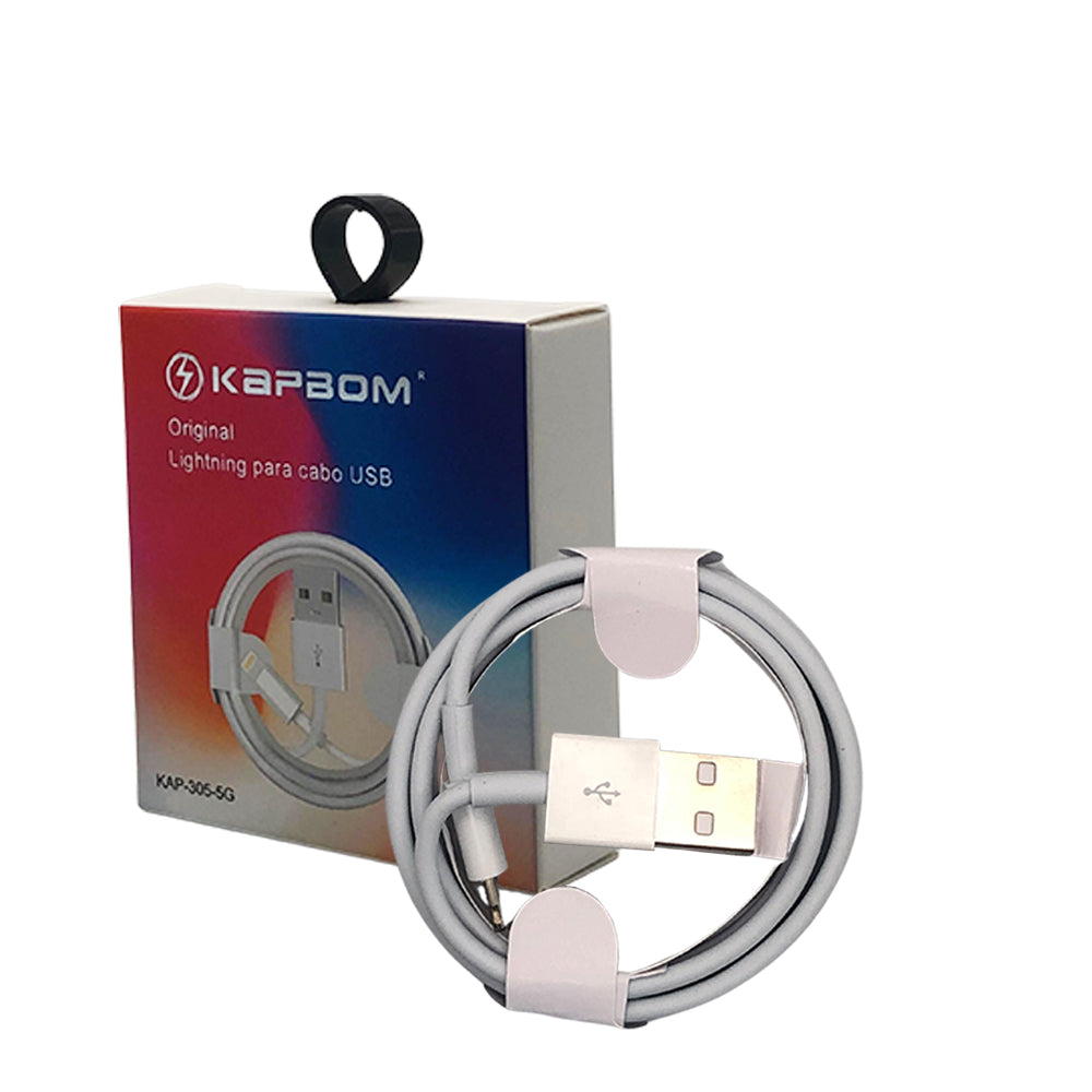 Cabo de Carregador Iphone Lightning para USB Branco Kapbom - KAP-305-5G