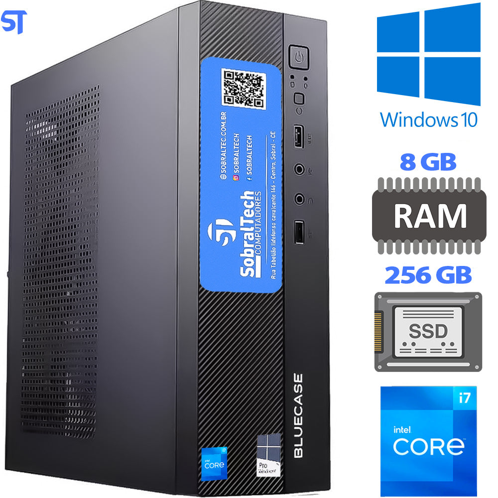 Computador Mini Micro ATX Slim Core i7- 3th 3770,  Memória 8GB, SSD 256GB - Vertical e Horizontal / MINI-ITX