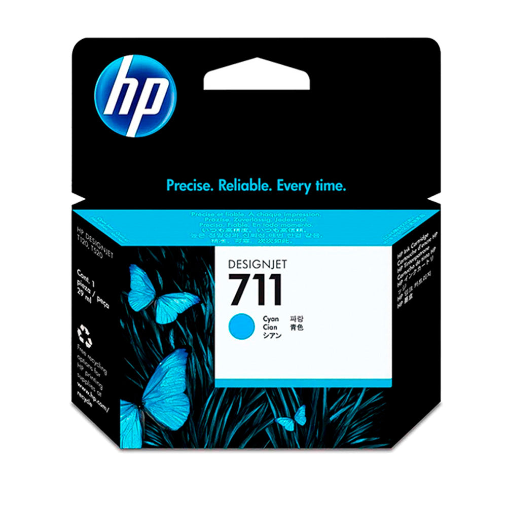 Kit 3 Unidades Cartucho de Tinta HP DesignJet 711 | T120, T130, T520 | 29ml Ciano HP Original - CZ130AB