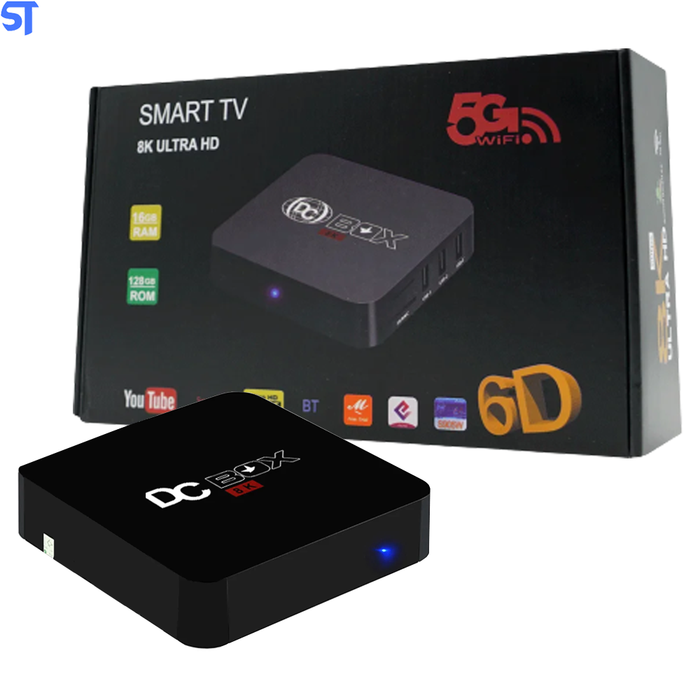 Receptor TV Box DC Box 8K / 128GB / 16GB RAM / Ultra HK / Android 9.0 - Preto
