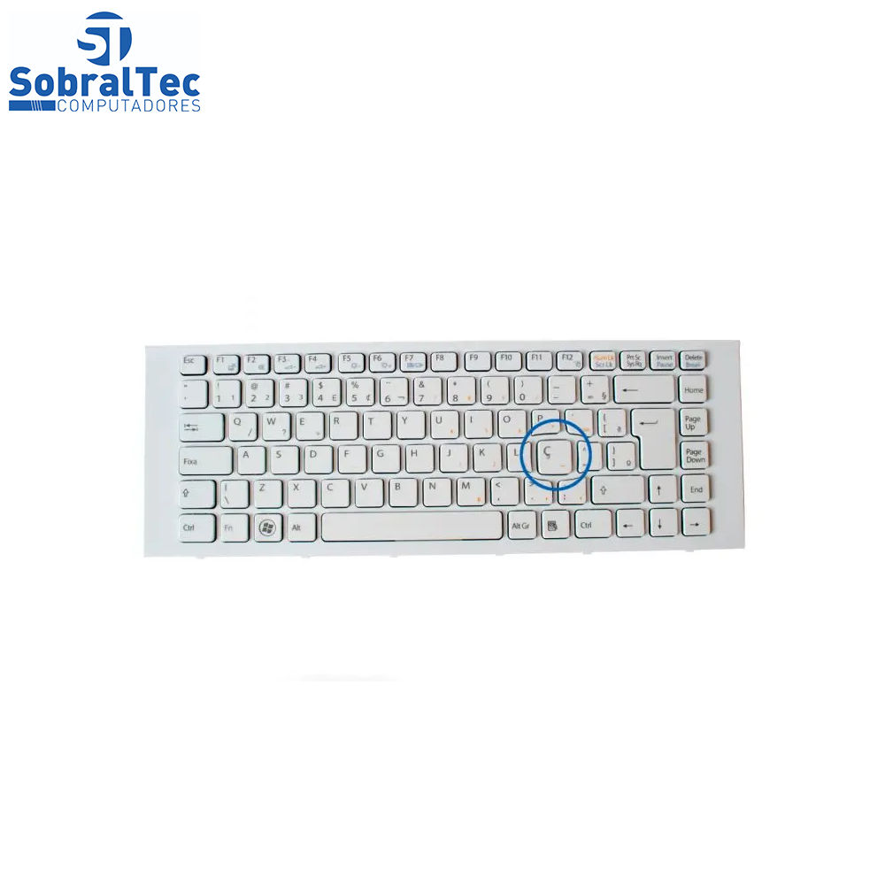 Teclado Notebook Compatível Com Sony Vaio Vpc-Eg11 Vpc-Eg12 Vpc-Eg13 - White - Br Uk Style - Frame