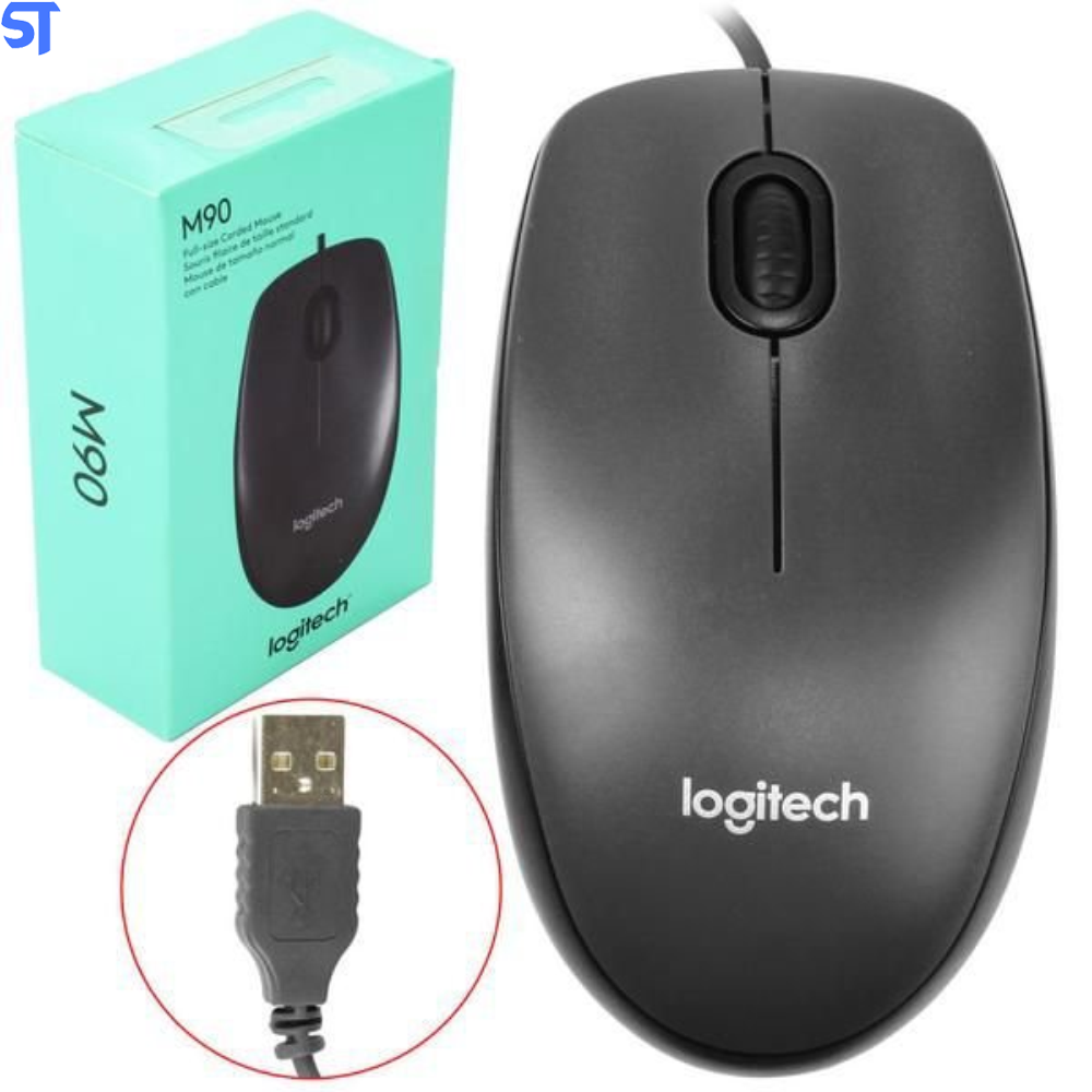 Mouse Logitech Óptico Usb Preto M90