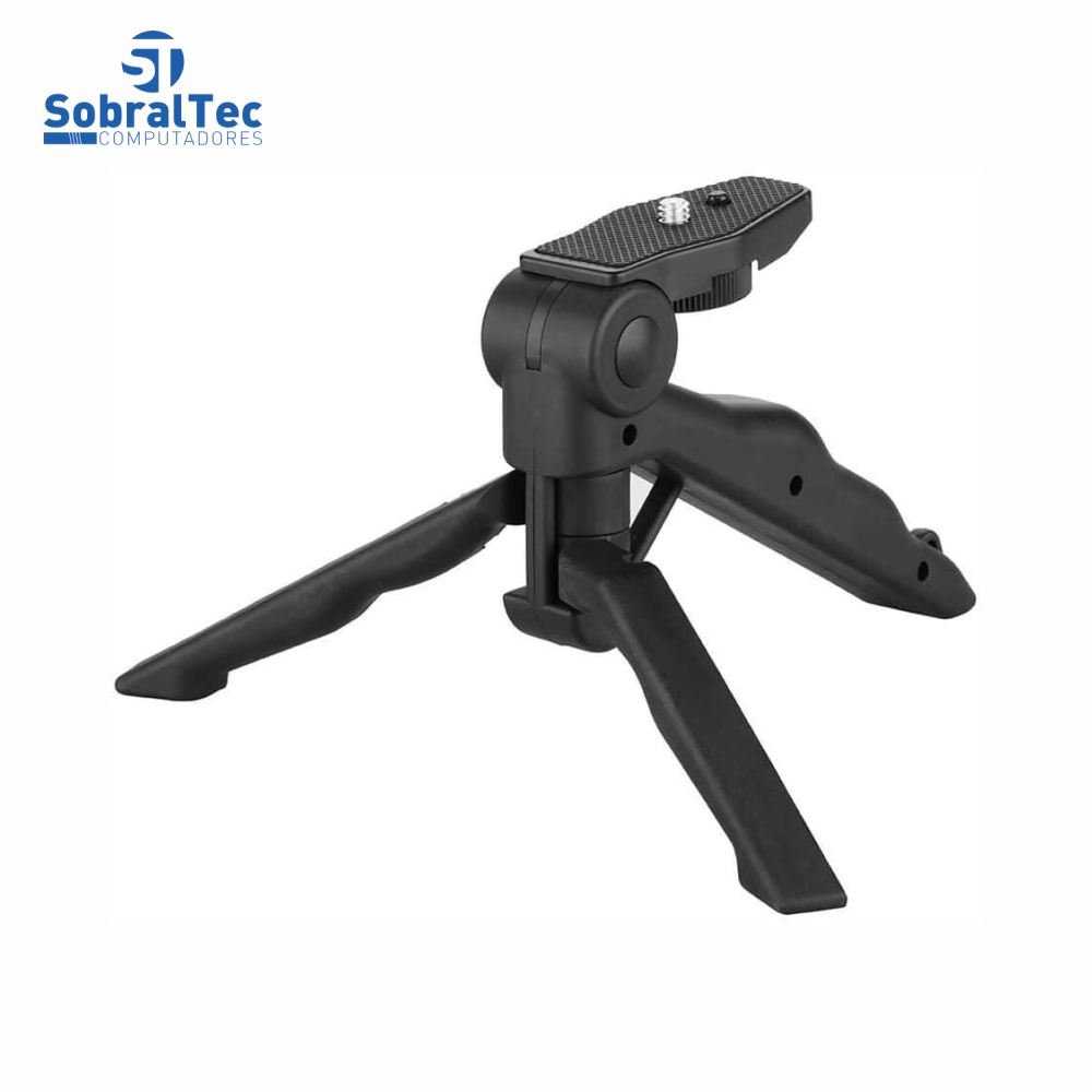 Suporte De Mão e Mini Tripé Ajustável 360 Para Celulares e Câmeras Com Adaptador