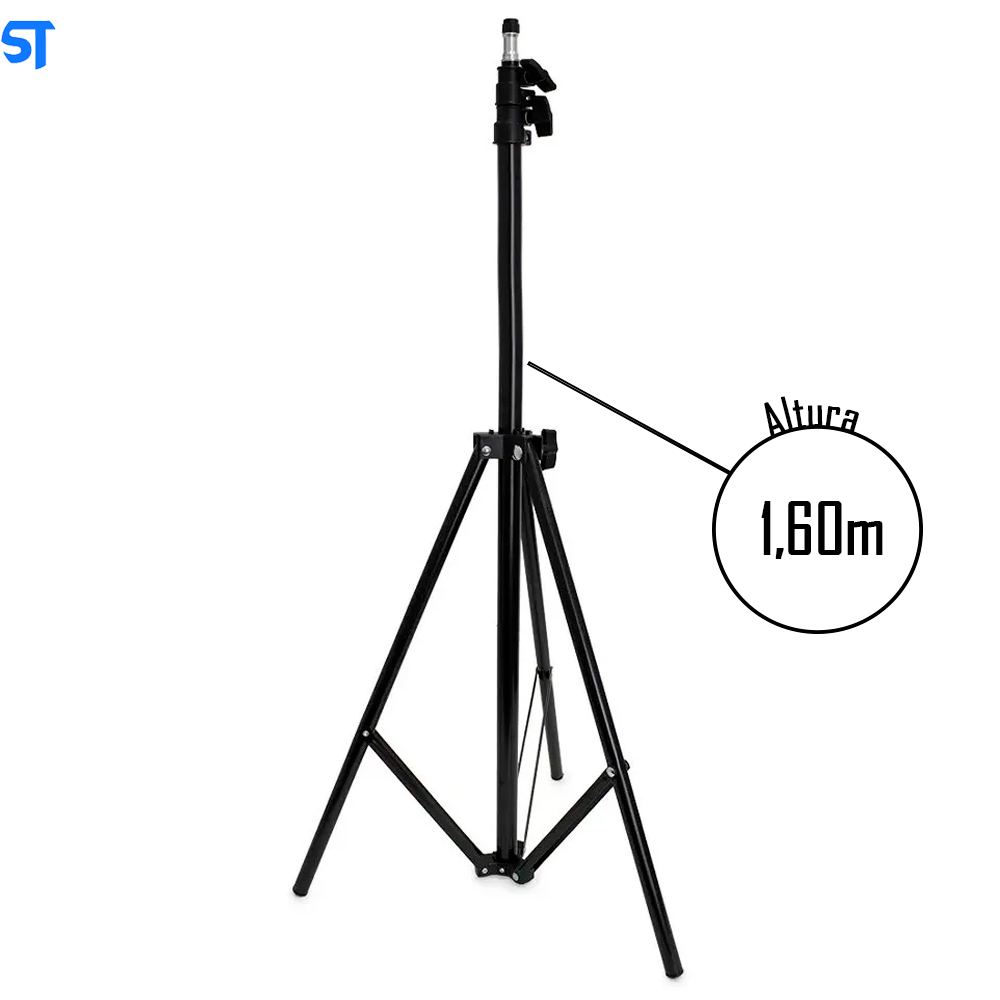 Tripé Universal Knup 1,60m Pés em Borracha Ajuste de Altura Hastes em Alumínio - KP-PL2616SC