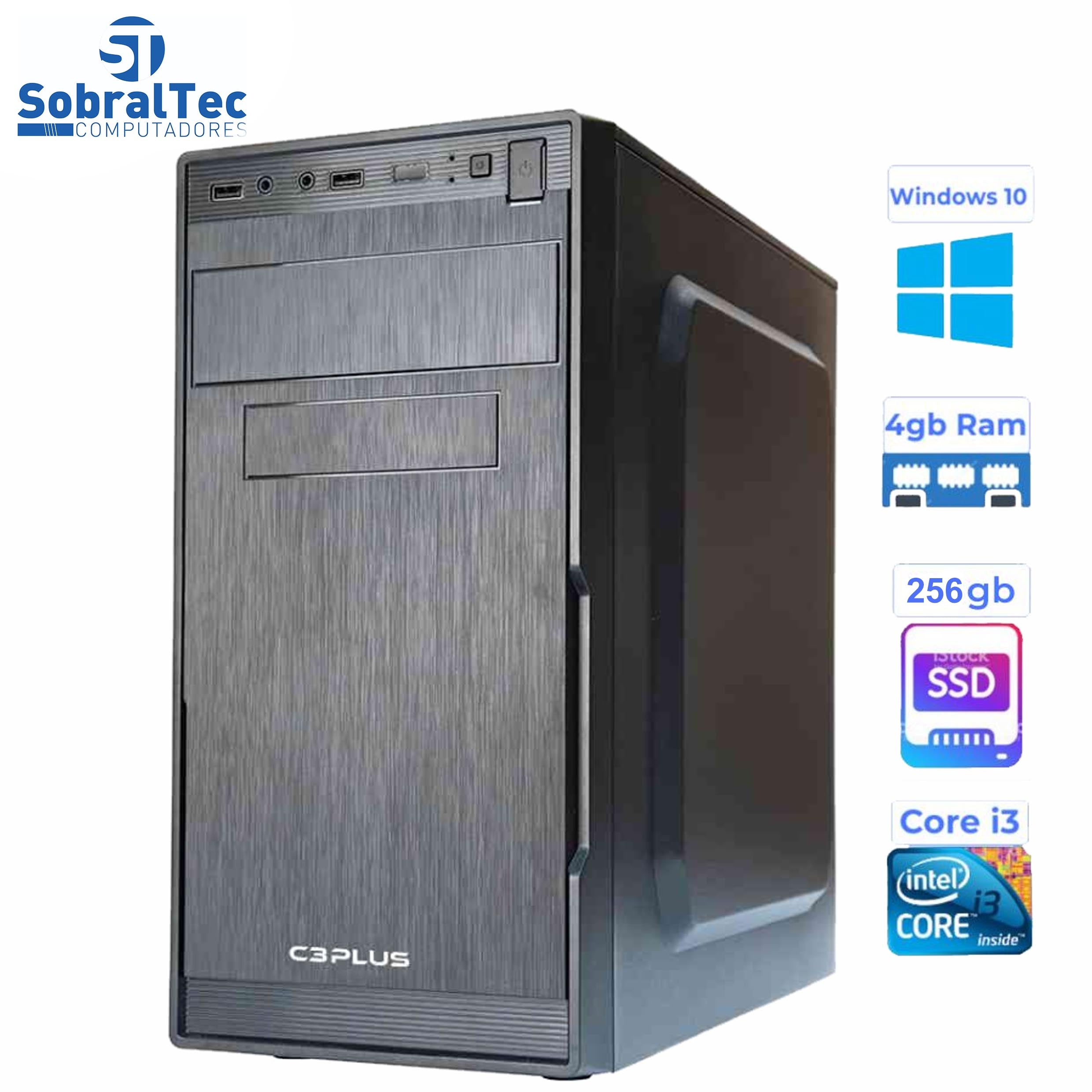 Computador Core i3 -3240 3.4Ghz - HD SSD 256GB- Memória DDR3 de 4GB- Windows 10