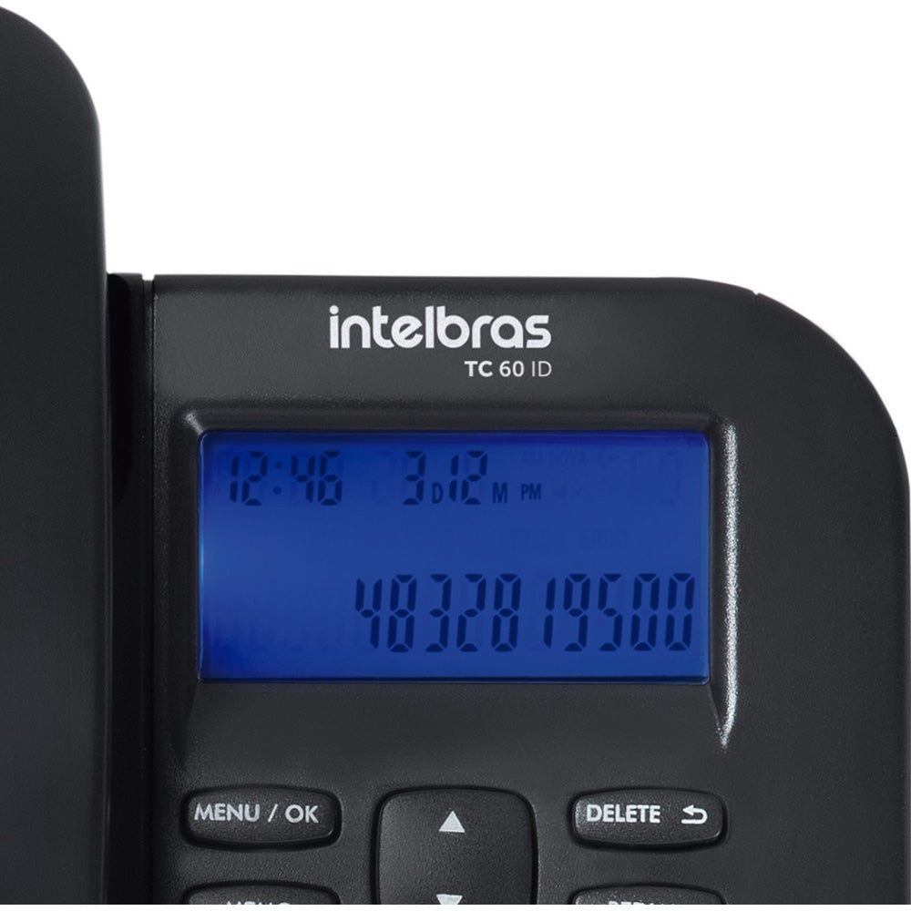 Telefone com Fio Intelbras TC 60 ID com Identificação de Chamadas e Viva-Voz - Preto