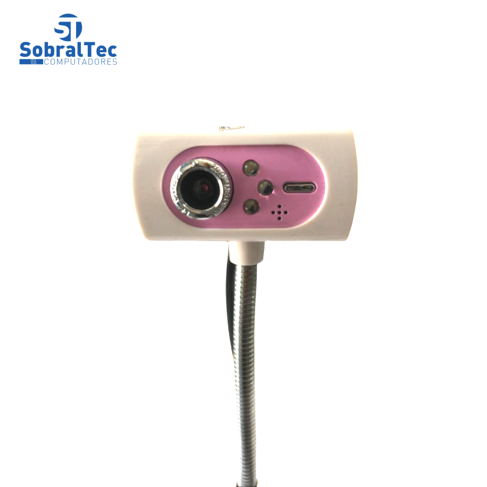 Webcam Pc Camera De Mesa Com Leds e Microfone 480p USB 2.0 Foco Manual 15Mp F-19