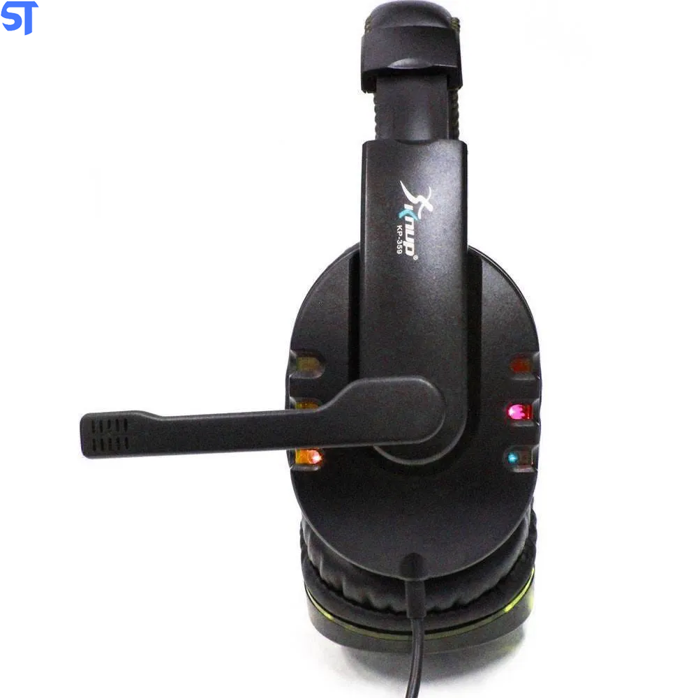 Fone De Ouvido Headfone Game Com Leds e Conexão Usb E Controle KP-359- Vermelho
