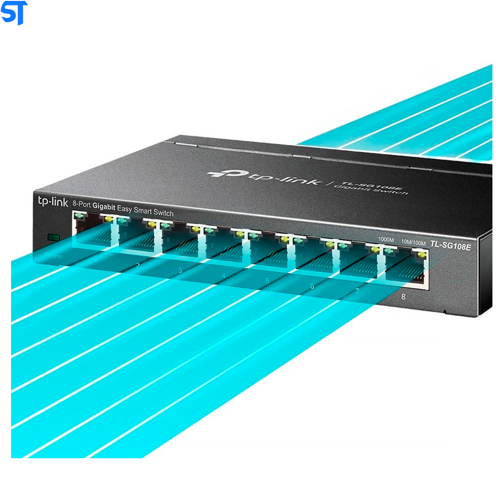 Switch 8 Portas Tp-Link TL-SG108E Easy Smart Gigabit 10/100/1000 Mbps