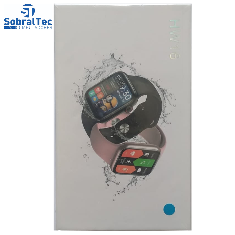 Relógio SmartWatch HW16 Azul 44mm Tela Infinita Com Sensor Cardíaco