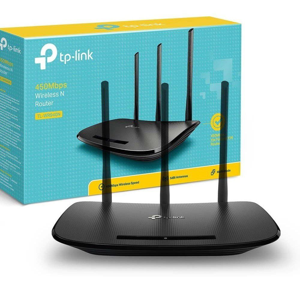 Roteador TP Link Wireless N 450Mbps TL WR940N Com 3 Antenas
