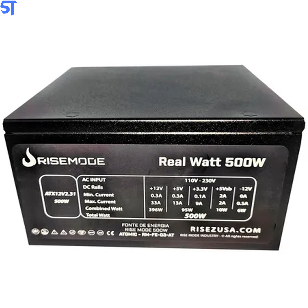 Fonte Gamer ATX Rise Mode Atomic 500W Real RM FE 03 AT