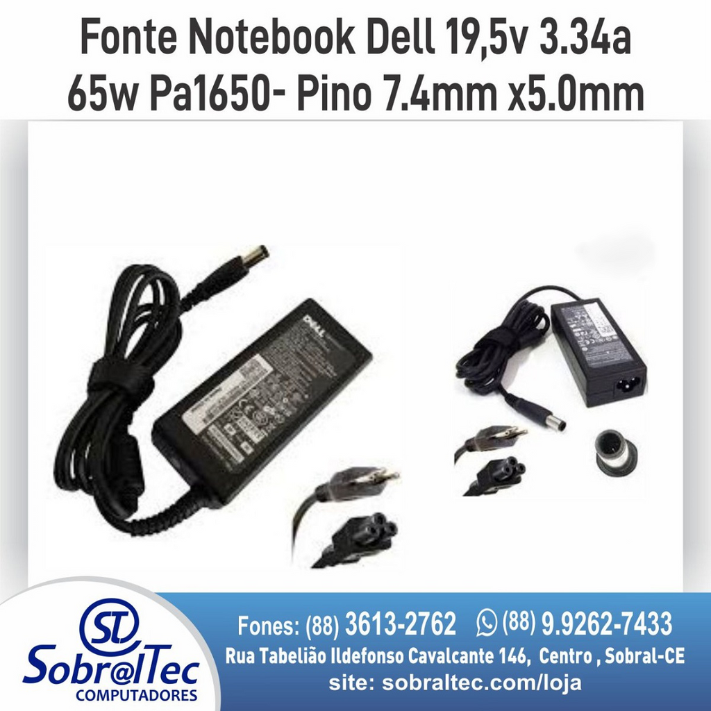 Fonte Notebook Dell 19,5v 4.62a 90w La90pso Pa1900-01d3 - Plug 7.4m x 5.0m
