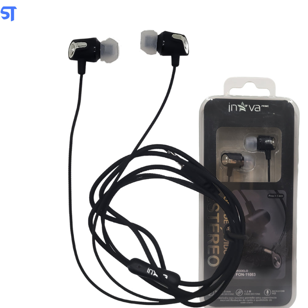 Fone de Ouvido Estéreo 1.2M com Microfone - Inova