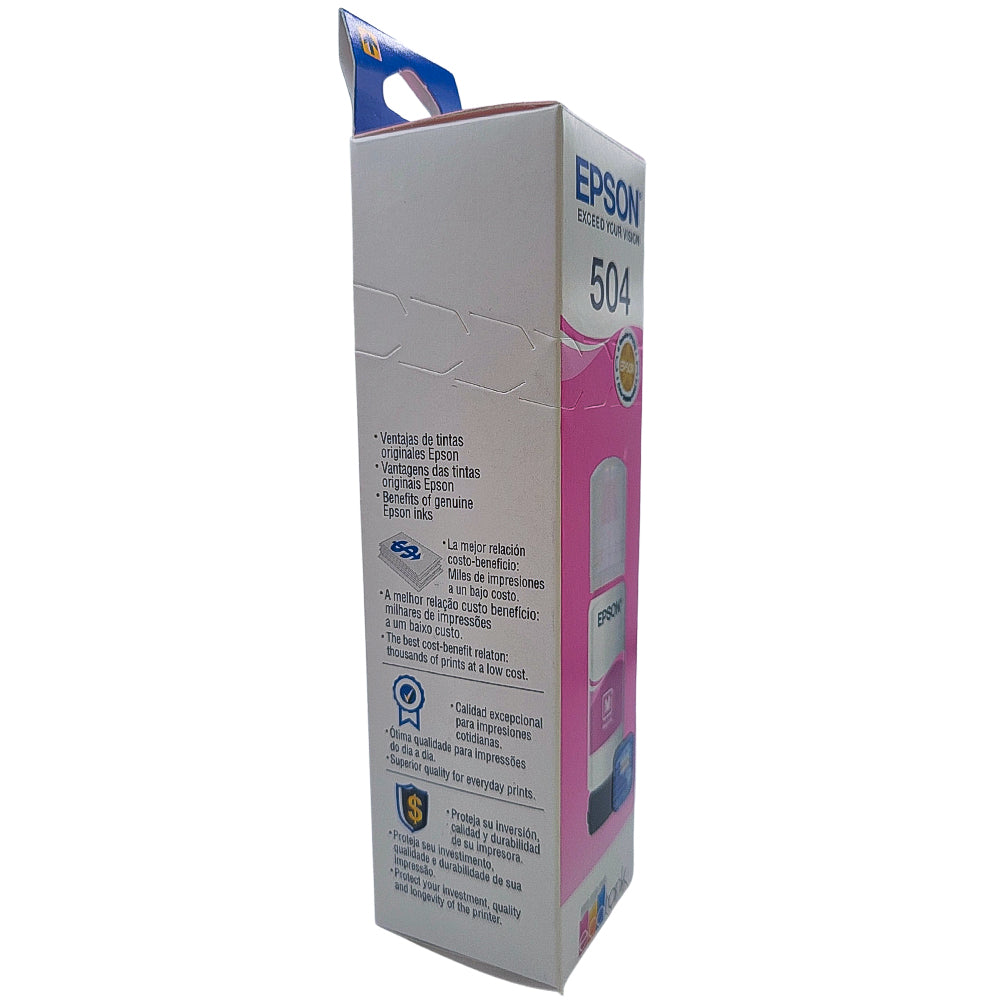 Refil de Tinta Epson Corante 504/544 Magenta 70ML Para Ecotank L4150 / L4160 / L4260 / L6171 / L6161 / L