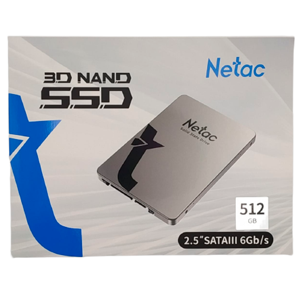 HD SSD Netac 512GB 2.5`SataIII 560Mbps de Leitura 520Mbps de Gravação - Alumínio
