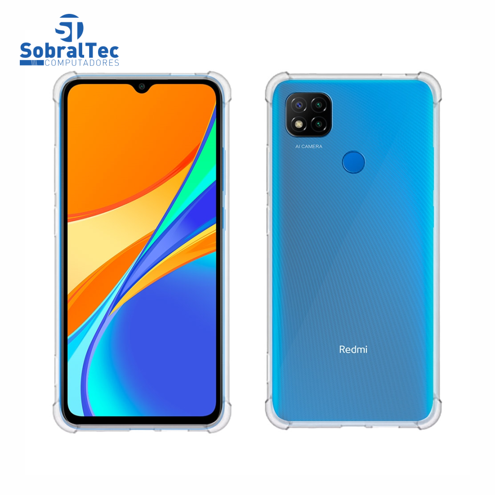 Capa Silicone TPU Transparente Borda Anti Impacto Anti-Shock Xiaomi Redmi 9C