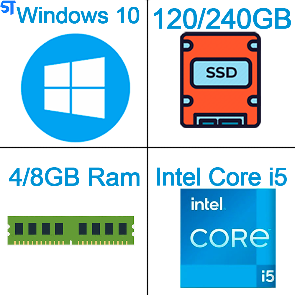 Computador Core i5 2500- HD SSD 120GB/240GB - Memória 4GB/8GB- Windows10